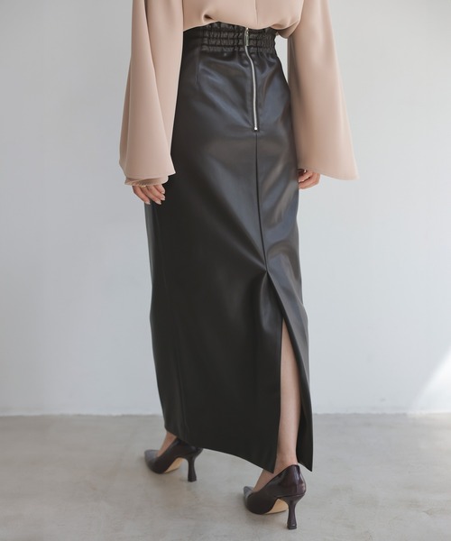 anuans（アニュアンス） タイトスカート MEDIUM バーガンディー