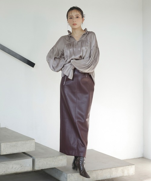 anuans（アニュアンス） タイトスカート MEDIUM バーガンディー