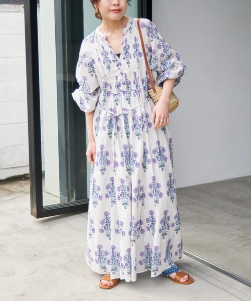 「NE QUITTEZ PAS!」 長袖ワンピース MEDIUM ネイビー レディース_画像3