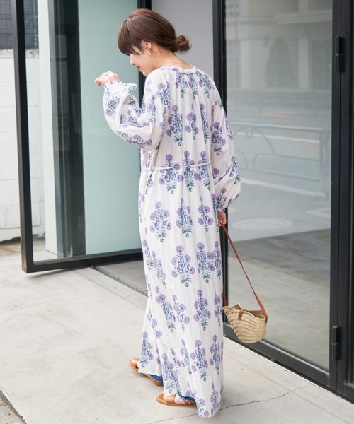 「NE QUITTEZ PAS!」 長袖ワンピース MEDIUM ネイビー レディース_画像5