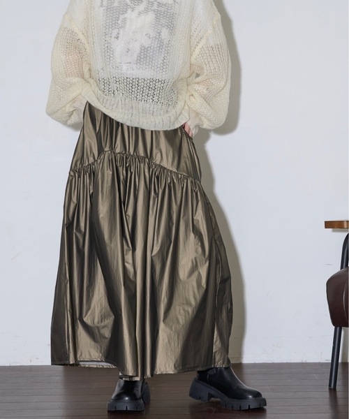 「THE YOn」 フレアスカート FREE シルバー レディース_画像4