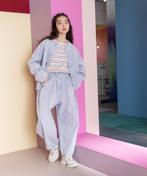 niko and…（ニコアンド） デニムジャケット FREE ピンク レディース