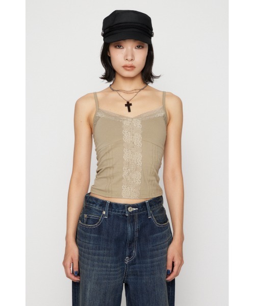LAGUA GEM（ラグアジェム） カップ付き キャミソール EDGE LACE CUP