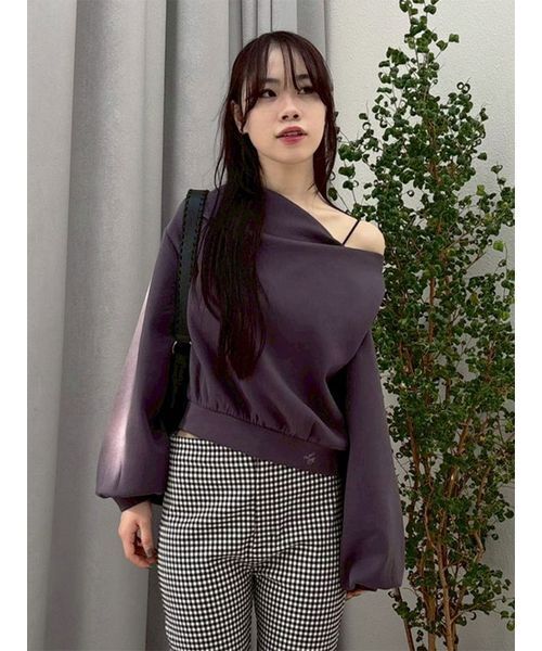 新品未使用タグ付きLILY BROWN ボンディング オフショルスウェット LILY BROWN（リリーブラウン） トレーナー スウェット ドレープ