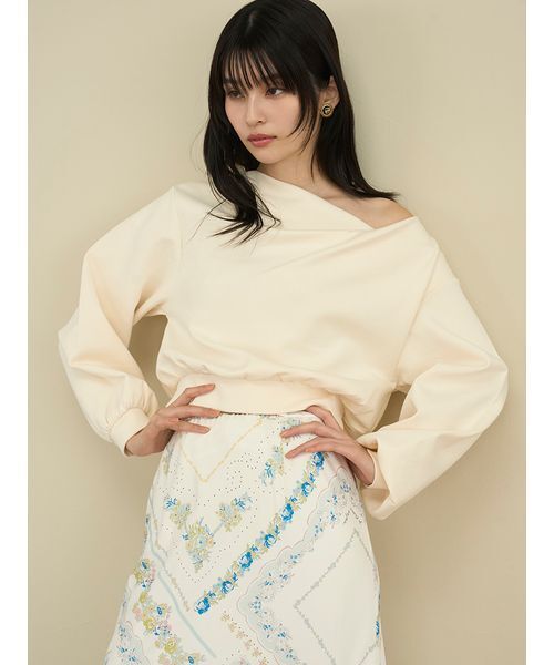 リリーブラウン ボンディングオフショルスウェット WEB限定カラー】ドレープオフショルボンディングスウェット(スウェット
