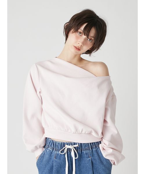 新品未使用タグ付きLILY BROWN ボンディング オフショルスウェット LILY BROWN（リリーブラウン） トレーナー スウェット ドレープ