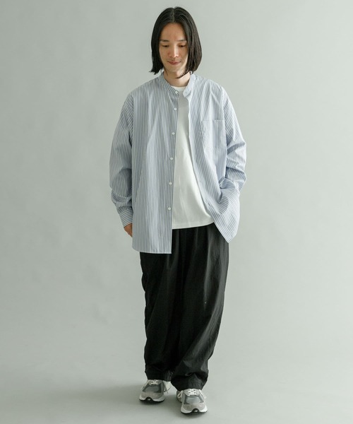 「THOMAS MASON」 「URBAN RESEARCH」長袖シャツ LARGE ブルー メンズ_画像3