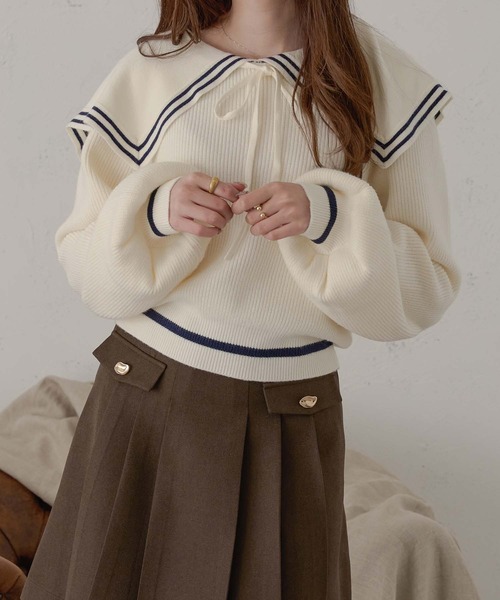 「Ambre Neige」 長袖ニット FREE アイボリー レディース_画像8