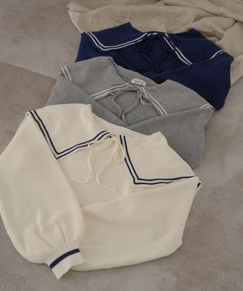 「Ambre Neige」 長袖ニット FREE アイボリー レディース_画像9