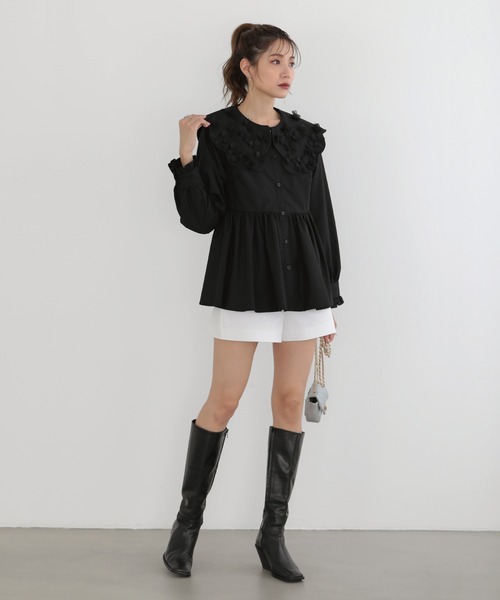 「MERAKI」 長袖ブラウス S ホワイト レディース_画像3