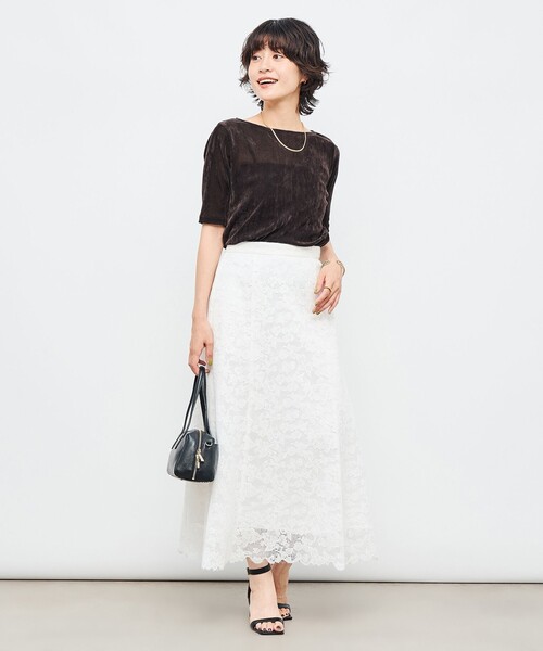 「NOLLEY'S」 フレアスカート 38 ホワイト レディース_画像3