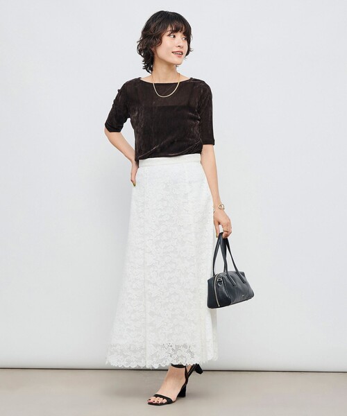 「NOLLEY'S」 フレアスカート 38 ホワイト レディース_画像4