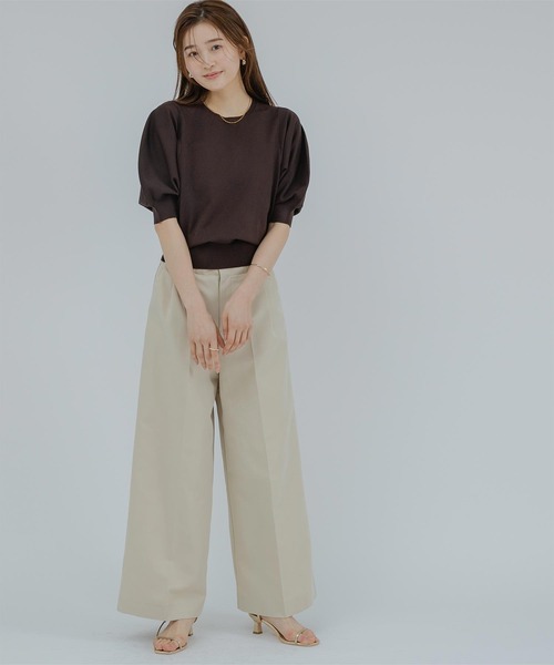 「ur's」 半袖ニット M ネイビー レディース_画像5
