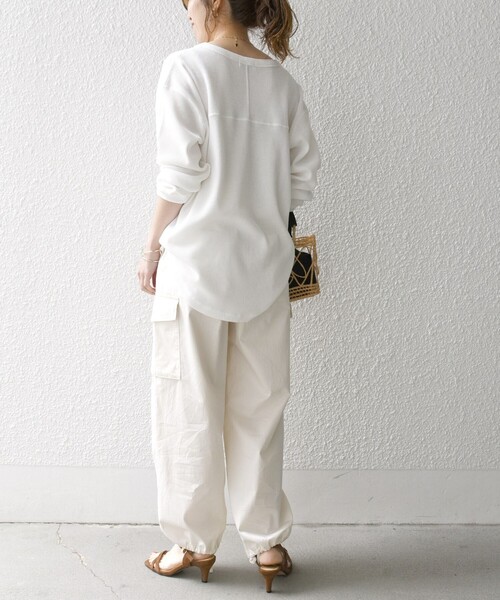 「SHIPS any」 長袖カットソー ONE SIZE ネイビー レディース_画像3