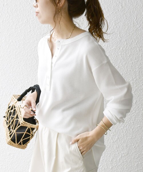 「SHIPS any」 長袖カットソー ONE SIZE ネイビー レディース_画像5