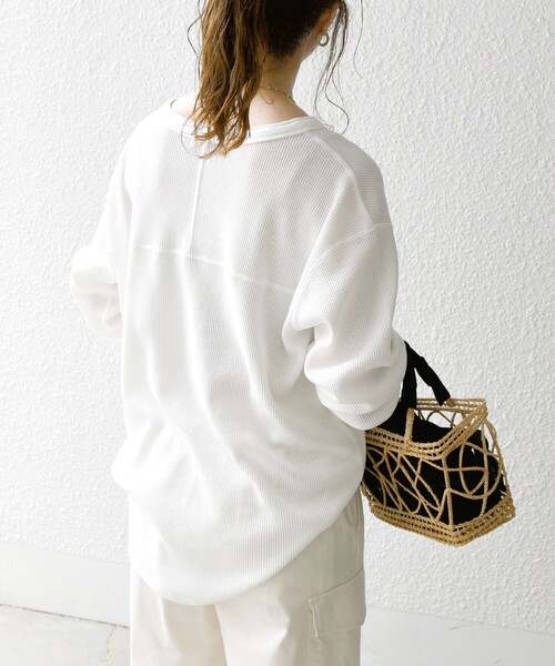 「SHIPS any」 長袖カットソー ONE SIZE ネイビー レディース_画像6