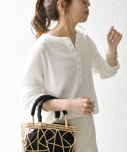 「SHIPS any」 長袖カットソー ONE SIZE ネイビー レディース_画像7