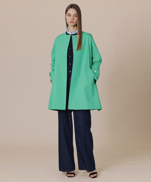 「MACKINTOSH LONDON」 ノーカラーコート 38 グリーン レディースの画像