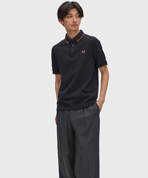 【希少】FRED PERRY ブラックポロシャツ 半袖 FRED PERRY（フレッドペリー） ポロシャツ 半袖 Collar Stand Polo
