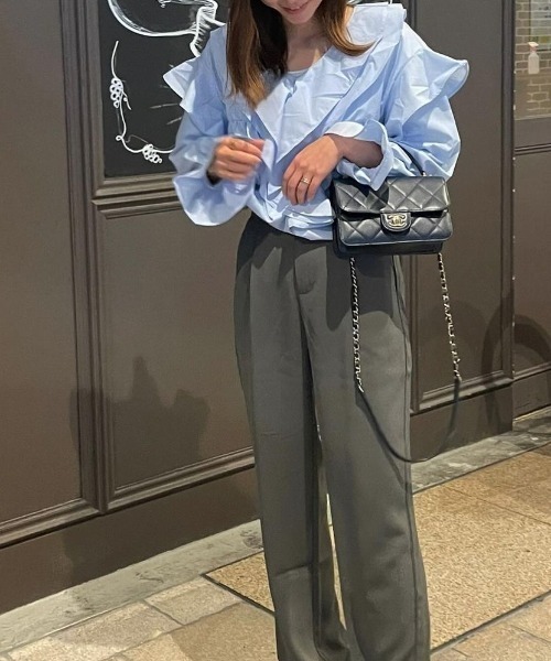 「RANAN」 長袖ブラウス L チャコール レディース_画像9