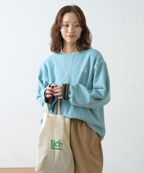 「GEVACO」 長袖カットソー LARGE サックスブルー レディース_画像9