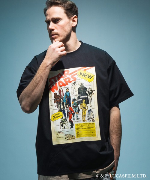 ⬜︎ 【STAR WARS】マンダロリアン＆グローグー Tシャツ ビッグシルエット tシャツ 「STAR WARS/スター・ウォーズ」Tシャツ 半袖 メンズ 大きい