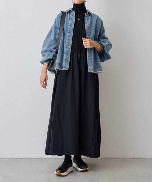 「BEARDSLEY」 ドッキングワンピース 1 ブラック レディースの画像