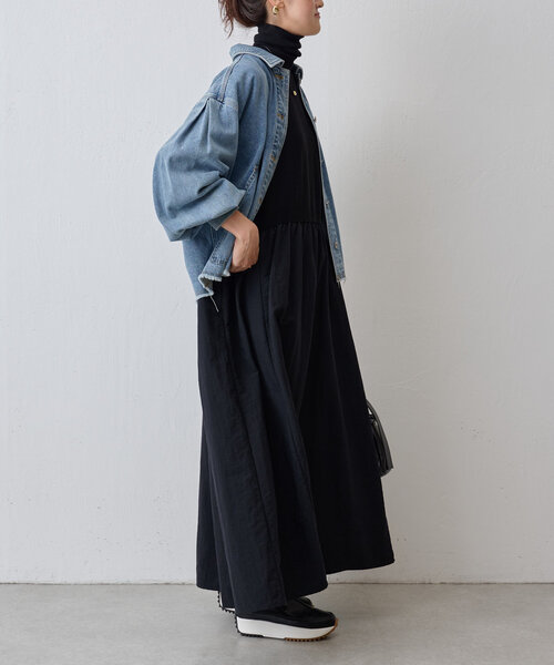 「BEARDSLEY」 ドッキングワンピース 1 ブラック レディースの画像