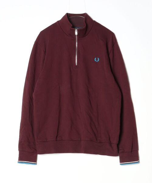 「FRED PERRY」 スウェットカットソー X-LARGE ワイン レディース