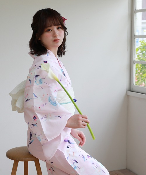 和なでしこ 浴衣 選べるヘコ帯13柄 ときめき恋浴衣2点セット