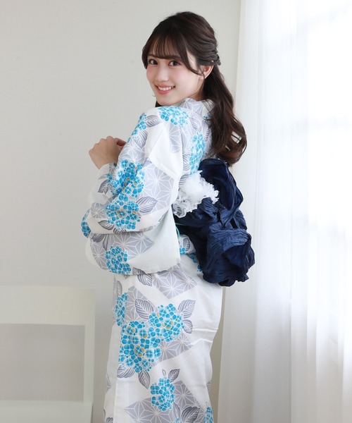 和なでしこ 浴衣 選べるヘコ帯13柄 ときめき恋浴衣2点セット