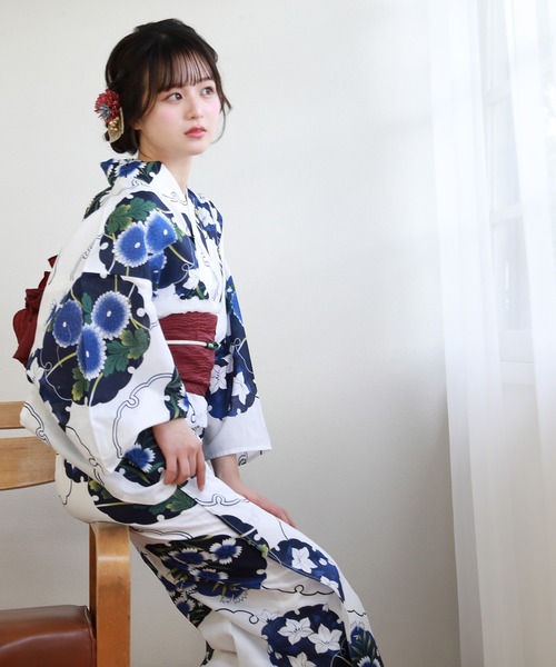 和なでしこ 浴衣 選べるヘコ帯13柄 ときめき恋浴衣2点セット