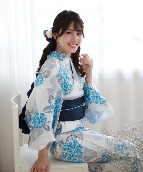 和なでしこ 浴衣 選べるヘコ帯13柄 ときめき恋浴衣2点セット