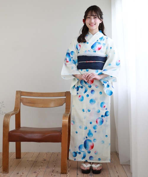 和なでしこ 浴衣 選べるヘコ帯13柄 ときめき恋浴衣2点セット