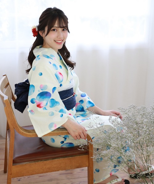 和なでしこ 浴衣 選べるヘコ帯13柄 ときめき恋浴衣2点セット