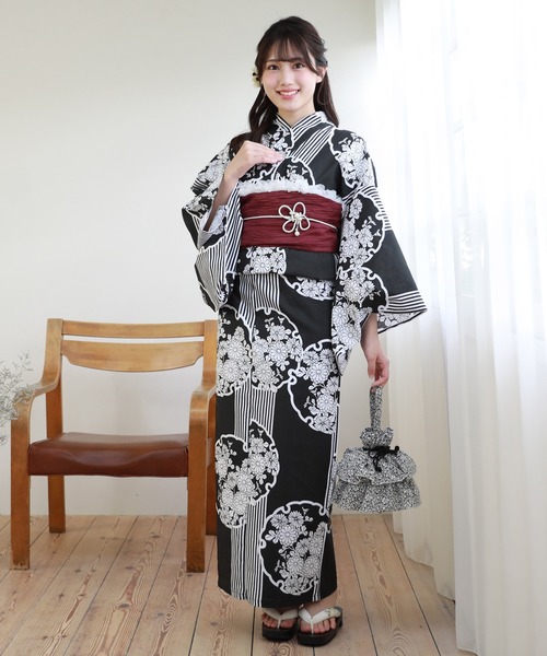 和なでしこ 浴衣 選べるヘコ帯13柄 ときめき恋浴衣2点セット