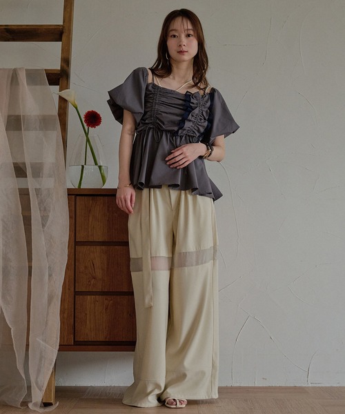 mideal（マイディール） ブラウス シャツ 3way peplum design tops 