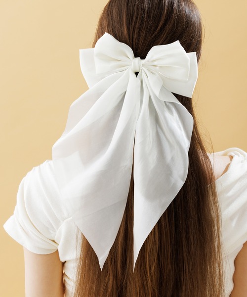 LA MUe ヘアクリップ 「LA MUE」サテン ビッグ リボンバレッタ
