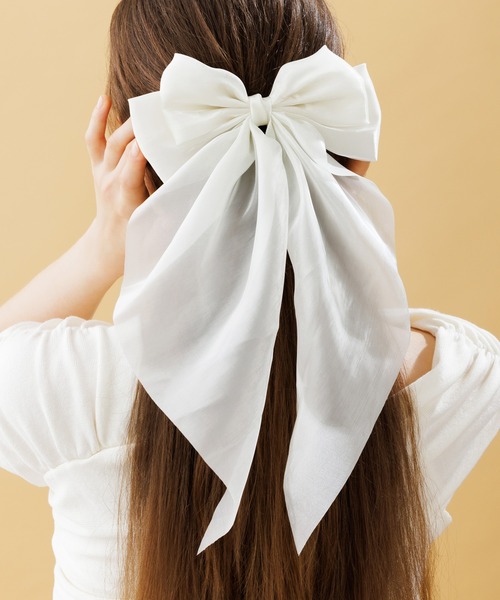 LA MUe ヘアクリップ 「LA MUE」サテン ビッグ リボンバレッタ