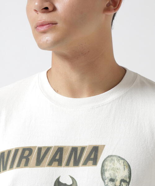 「NIRVANA」 半袖Tシャツ M ナチュラル メンズ_画像8