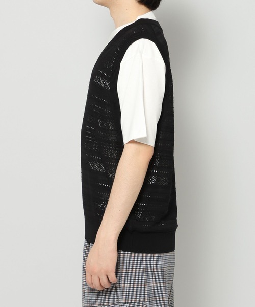 ベスト ジレ Lace Knitting Knit Ensemble Vest/透かし編みニットベスト「Tシャツ付き」 メンズ | RAGEBLUE | 22
