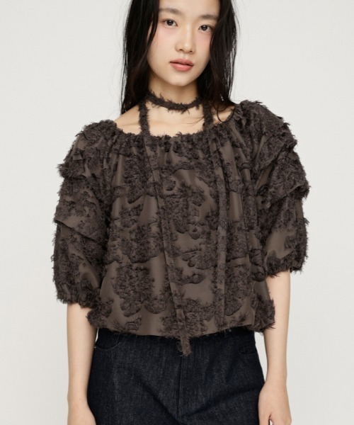 SLY（スライ） ブラウス シャツ TUCK SLEEVE OFFSHOULDER TOPS タック