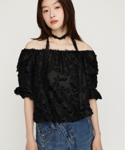 SLY（スライ） ブラウス シャツ TUCK SLEEVE OFFSHOULDER TOPS タック