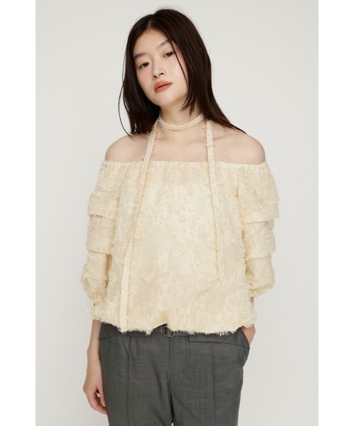 SLY（スライ） ブラウス シャツ TUCK SLEEVE OFFSHOULDER TOPS タック