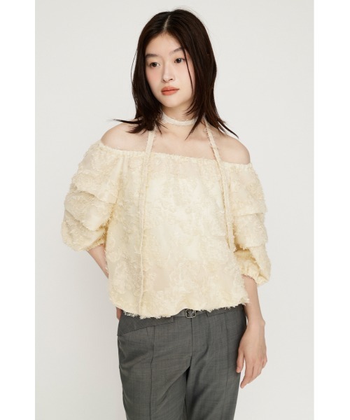SLY（スライ） ブラウス シャツ TUCK SLEEVE OFFSHOULDER TOPS タック