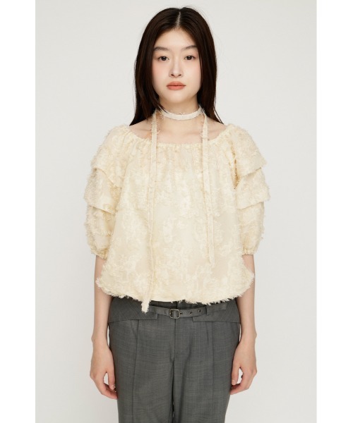 SLY（スライ） ブラウス シャツ TUCK SLEEVE OFFSHOULDER TOPS タック