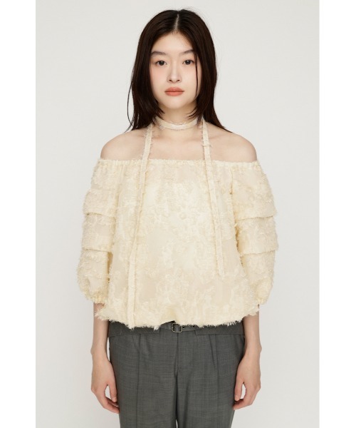 SLY（スライ） ブラウス シャツ TUCK SLEEVE OFFSHOULDER TOPS タック