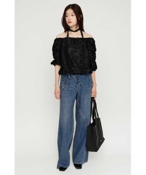 SLY（スライ） ブラウス シャツ TUCK SLEEVE OFFSHOULDER TOPS タック