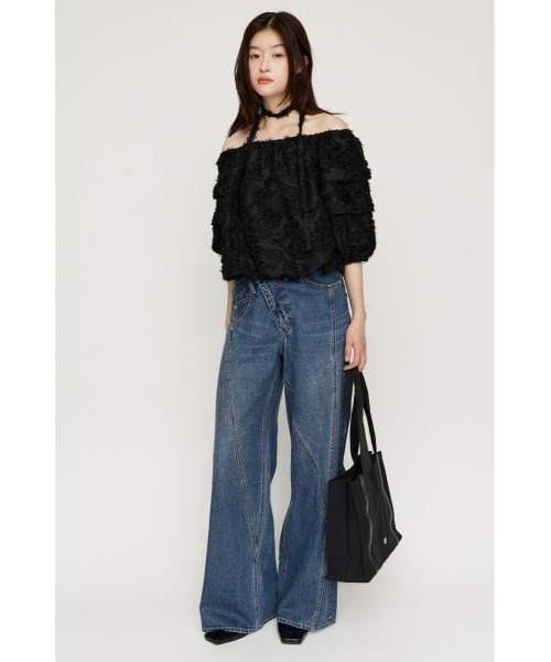 SLY（スライ） ブラウス シャツ TUCK SLEEVE OFFSHOULDER TOPS タック