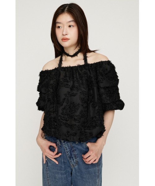 SLY（スライ） ブラウス シャツ TUCK SLEEVE OFFSHOULDER TOPS タック